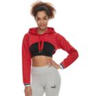 Women's Puma Varsity Cover Up Cropped Hoodie, Size: Xl, Red