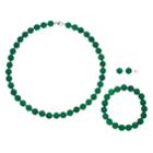 Sterling Silver Agate Bead Necklace Bracelet & Earring Set, Women's, Green