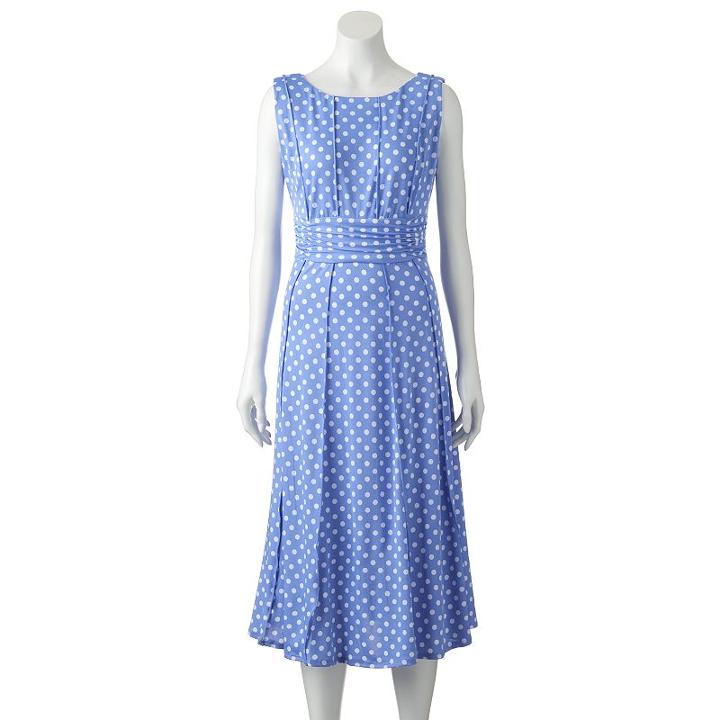 Women's Perceptions Polka-dot A-line Dress, Size: 18, Med Purple