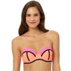 In Mocean Beach Riot Colorblock Bikini Top, Size: Medium, Med Orange