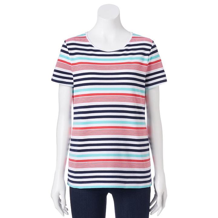 Women's Croft & Barrow&reg; Essential Crewneck Tee, Size: Medium, Brt Red