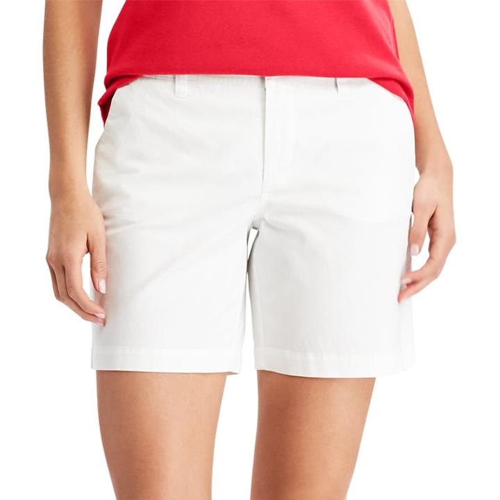 Women's Chaps Twill Shorts, Size: 2, White