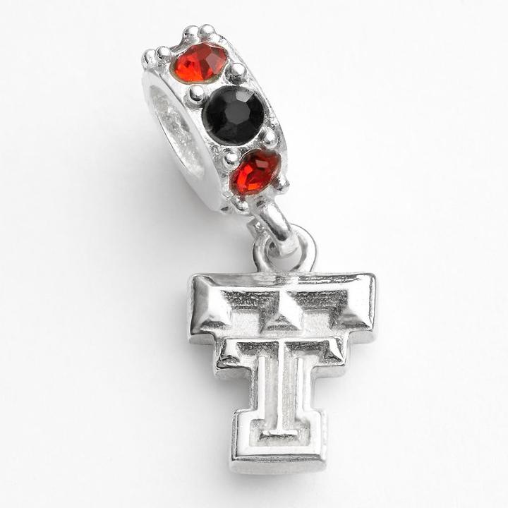 Dayna U Texas Tech Red Raiders Sterling Silver Crystal Logo Charm, Women's, Multicolor