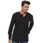 Men's Marc Anthony Regular-fit Waffle-weave Henley, Size: Medium, Black