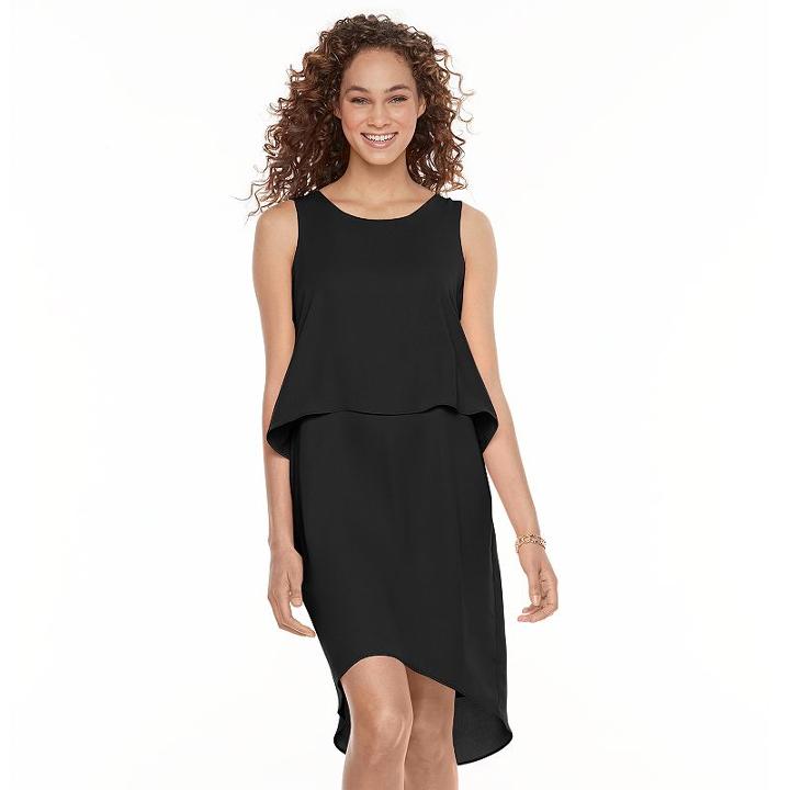 Women's Apt. 9&reg; Popover Shift Dress, Size: Xl, Black