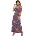 Women's Nina Leonard Print Cold-shoulder Maxi Dress, Size: Xl, Turquoise/blue (turq/aqua)