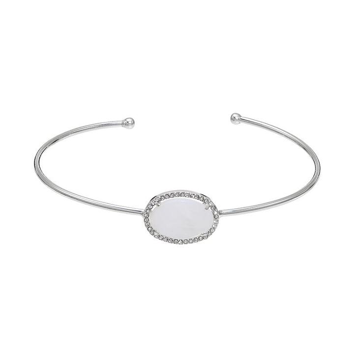 Lc Lauren Conrad Nickel Free Mother Of Pearl Cuff Bracelet, Women's, White Oth