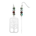 Believe In Beaded Nickel Free Tree Of Life Rectangle Drop Earrings, Women's, Multicolor