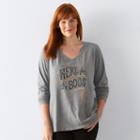 Plus Size Sonoma Goods For Life&trade; Halloween Graphic V-neck Tee, Women's, Size: 3xl, Light Grey