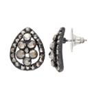 Gs By Gemma Simone Black Swan Collection Teardrop Stud Earrings, Women's