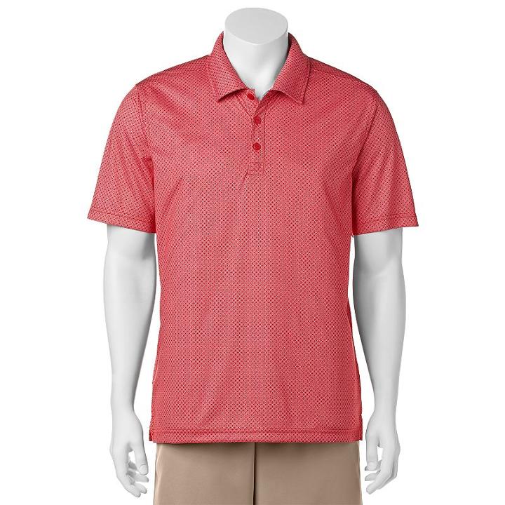 Men's C-buk By Cutter & Buck Pine Crest Slim-fit Patterned Performance Pocket Golf Polo, Size: Xl, Red