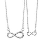 Side By Side Crystal Mother & Daughter Infinity Necklace Set, Women's, White