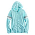 Girls 7-16 So&reg; Zip-up Soft Hoodie, Size: 12, Turquoise/blue (turq/aqua)