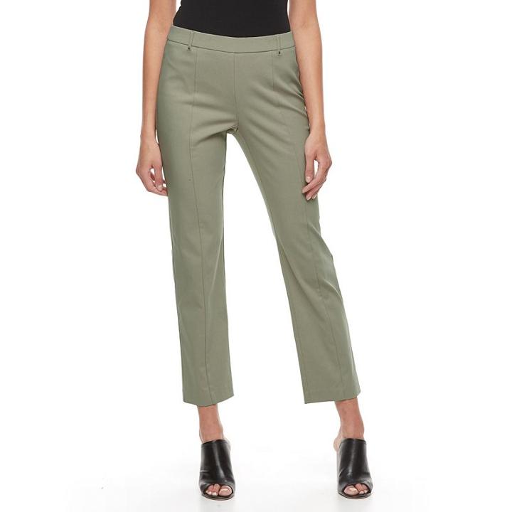 Women's Napa Valley Slimming Solution Straight-leg Dress Pants, Size: 6, Green Oth