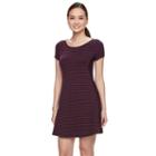 Petite Apt. 9&reg; Striped A-line Dress, Women's, Size: L Petite, Drk Purple