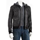 Big & Tall Men's Excelled Faux-leather Hooded Bomber Jacket, Size: 4x Big, Black