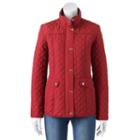 Women's Weathercast Cinch-back Quilted Jacket, Size: Large, Red