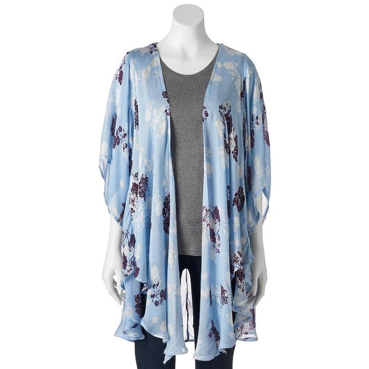 Sonoma Goods For Life&trade; Floral Kimono, Women's, Dark Blue