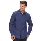 Men's Apt. 9&reg; Slim-fit Stretch Button-down Shirt, Size: Large, Dark Blue