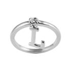 Sterling Silver Dangle Initial Ring, Women's, Size: 8, Grey