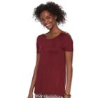 Juniors' Pink Republic Ladder-sleeve Tee, Teens, Size: Xs, Med Purple