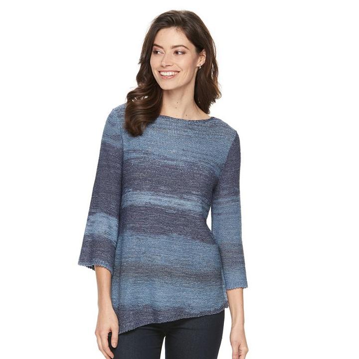 Women's Dana Buchman Ombre Tape-yarn Boatneck Sweater, Size: Medium, Med Beige