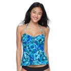 Mix And Match Tie-dye Bandeaukini Top, Teens, Size: Small, Blue Danube Tie Dye