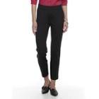 Petite Croft & Barrow&reg; Tummy-slimming Slim-leg Ponte Pants, Women's, Size: Large, Black