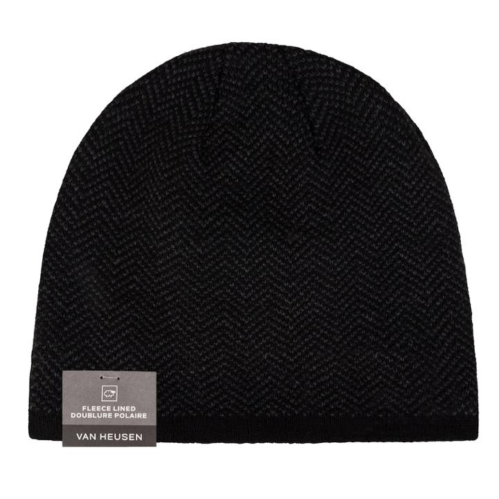 Men's Van Heusen Herringbone Fleece-lined Hat, Black