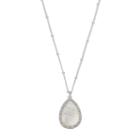 Lc Lauren Conrad Long Mother-of-pearl Teardrop Pendant Necklace, Women's, White Oth