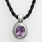 Lyric Sterling Silver Amethyst And Diamond Accent Pendant, Women's, Purple