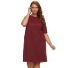 Plus Size Suite 7 Burnout Shift Dress, Women's, Size: 20 W, Red Other