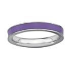 Stacks And Stones Sterling Silver Purple Enamel Stack Ring, Women's, Size: 6