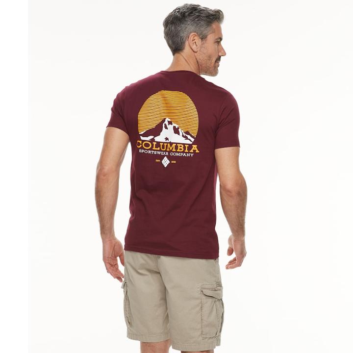 Men's Columbia Kendall Logo Graphic Tee, Size: Medium, Dark Red