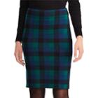 Women's Chaps Plaid Pencil Skirt, Size: Large, Black