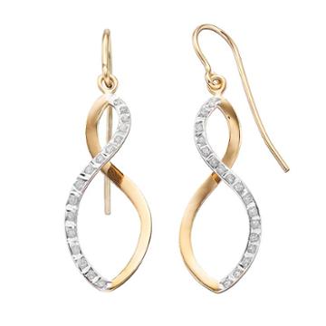 Diamond Mystique Sterling Silver Infinity Drop Earrings, Women's, White