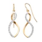 Diamond Mystique Sterling Silver Infinity Drop Earrings, Women's, White