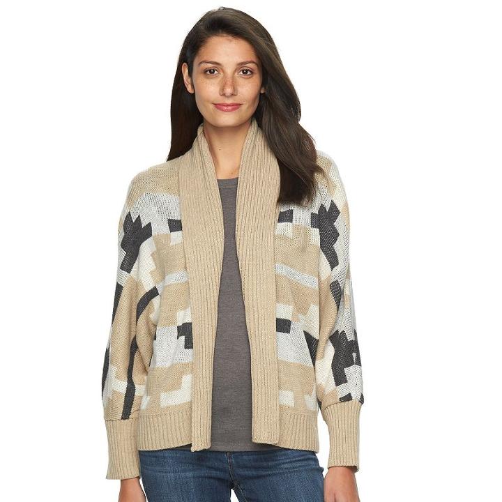 Women's Woolrich Harvest Southwest Open-front Cardigan, Size: Medium, Silver