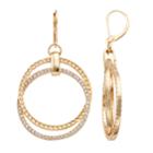 Dana Buchman Simulated Crystal Double Hoop Drop Earrings, Women's, Gold