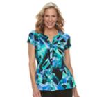 Women's Dana Buchman Peplum Hem Shirt, Size: Xs, Brt Blue