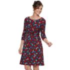 Women's Dana Buchman Printed Knot-front Dress, Size: Medium, Red