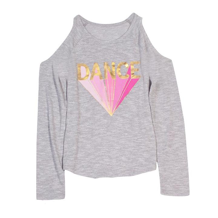 Girls 7-16 & Plus Size Harper & Elliott Cold Shoulder Graphic Tee, Size: Large, Light Grey