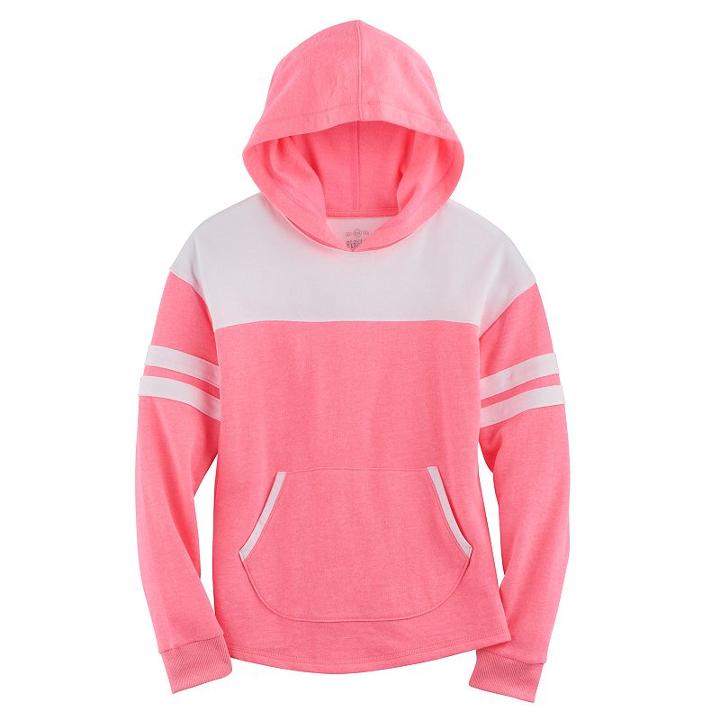 Plus Size Girls 7-16 So&reg; Varsity Fleece Hoodie, Size: 18 1/2, Dark Pink