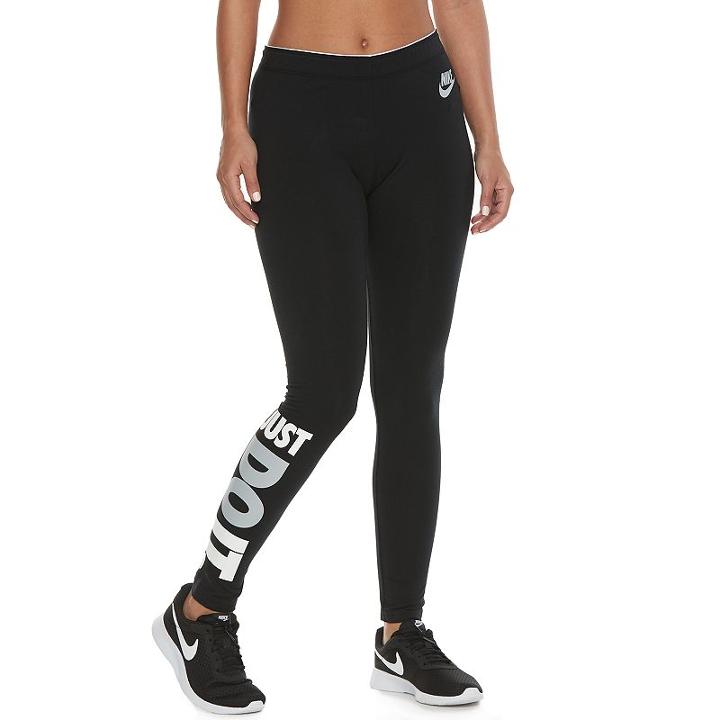 Women's Nike Just Do It Graphic Leggings, Size: Xs, Grey (charcoal)