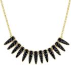 V19.69 Italia 18k Gold Over Silver Black Sapphire Mystique Necklace, Women's, Size: 16