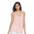 Women's Jennifer Lopez Lace-up Tank, Size: Small, Pink