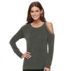 Women's Jennifer Lopez Cold-shoulder Sweater Top, Size: Xs, Green