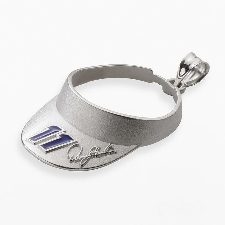 Insignia Collection Nascar Denny Hamlin Sterling Silver 11 Visor Pendant, Adult Unisex, Purple
