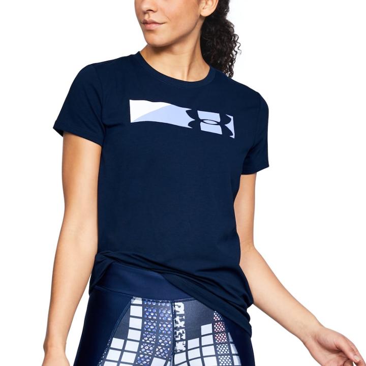 Women's Under Armour Sportstyle Branded Graphic Tee, Size: Medium, Dark Blue