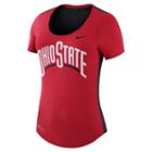 Women's Nike Ohio State Buckeyes Dri-fit Scoopneck Tee, Size: Medium, Red